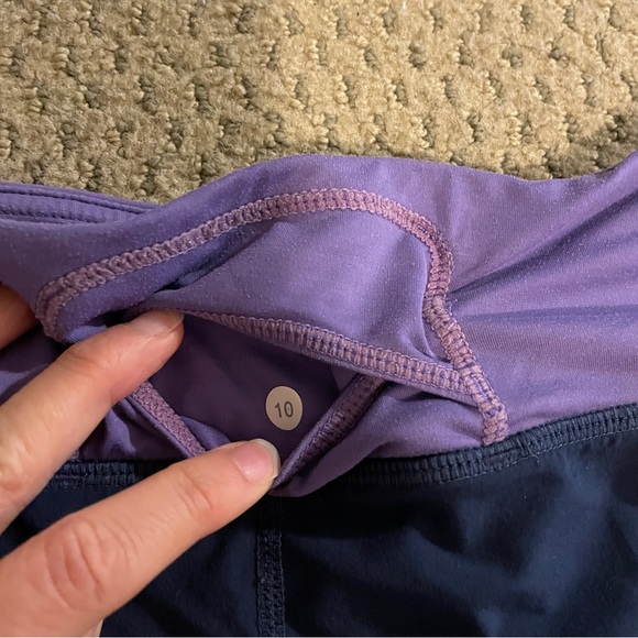Lululemon size 10 navy and purple shorts 2” inseam - Picture 3 of 5